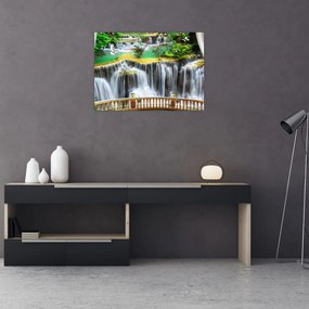 Obraz na szkle - Widok magicznych wodospadów (70x50 cm)