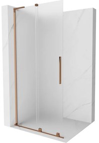 Mexen Velar L ścianka prysznicowa rozsuwana Walk-in 100 x 200 cm, szron 8 mm, różowe złoto - 871-100-003-33-60