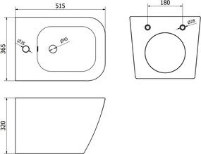 Mexen Madox bidet wiszący, biały - 35155100