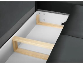 Ciemnoszary aksamitny rozkładany narożnik ze schowkiem (prawostronny/w kształcie litery L) Kyoto – Cosmopolitan Design