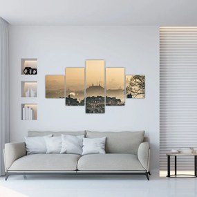 Obraz - Miasto pod mgłą (125x70 cm)