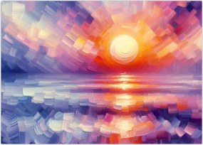 Obraz - Kolorowy artystyczny zachód słońca (70x50 cm)