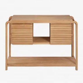 Zestaw Mebli Łazienkowych Z Drewna Tekowego Bradley Without Sink & Bezlusterkowiec & Bez Kranu & ↔︎ 120 Cm - Sklum