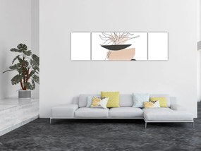 Obraz - Line art flowers N⁰1 (170x50 cm)