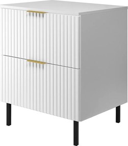 Szafka pod umywalkę, biała, 60 x 77 x 46 cm, uchwyt złoty, nogi czarne + blat