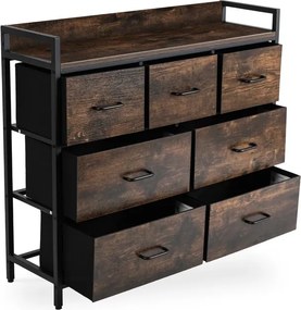 Komoda z Szufladami HUDSON 98 cm Dąb Rustykalny/Czarny Loft
