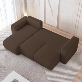 Masseno Narożnik RINOVA z funkcją spania i pojemnikiem na pościel Narozniki L, Rozkładana sofa - Brązowy, QUELLE 25