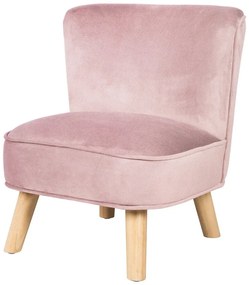 Jasnoróżowy aksamitny fotel dziecięcy Lil Sofa – Roba