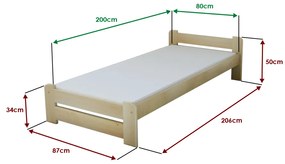 Łóżko Emily 80 x 200 cm, białe Stelaż: Ze stelażem listwowym rolowanym, Materac: Materac Coco Maxi 20 cm