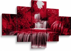 Obraz - Indonezyjskie wodospady w kolorze czerwonym (125x70 cm)