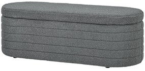 HOMCOM Ławka do Sypialni z Przestrzenią do Przechowywania, Teddy-Fleece, 116x41x40,5cm, Jasnoszary