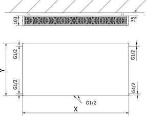Mexen Flat CCF22 grzejnik płytowy 600 x 1200 mm, podłączenie dolne środkowe, 1899 W, biały - W6C22F-060-120-00