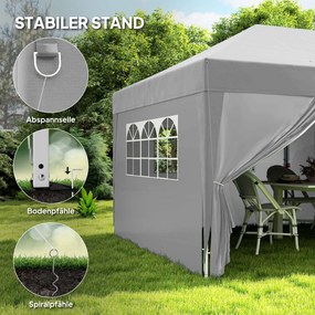Outsunny Pawilon ok. 6x3m Stabilny mrozoodporny Pop-up składany pawilon z oknem drzwi na zamek błyskawiczny ścianki boczne ochrona UV | Aosom PL