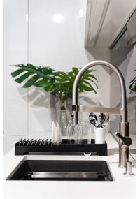 Czarny ociekacz do naczyń Vialli Design Livio Duo