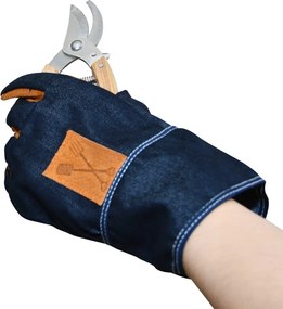 Niebiesko-pomarańczowe rękawice ogrodowe Esschert Design Denim