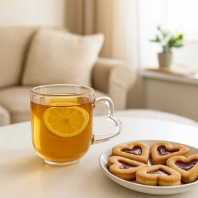 Altom Zestaw szklanych kubków Heart, 310 ml , 6 szt.