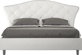 Łóżko bez stelaża tapicerowane 160x190 sztucznej skóry Biały Langre