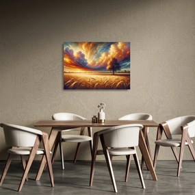 Obraz na szkle – Drzewo na polu (70x50 cm)
