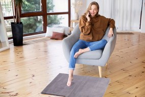 Dywan Futrzany Szary 60x90 cm Włochaty Miękki Dekoracyjny Antypoślizgowy