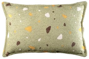 Zielona poduszka na sofę dziecięcą z materiału bouclé/z tkaniny szenilowej Terrazzo Bolster – Wigiwama