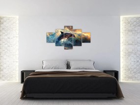 Obraz - Delfin, ilustracje (125x70 cm)
