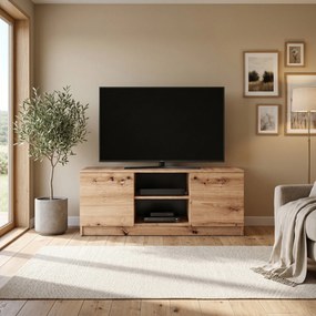 Szafka RTV stojąca NATURIO 120 cm do Salonu pod Telewizor - Dąb artisan