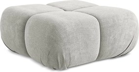 Pufa - z tkaniny szenilowej - jasny szary - LOKUA