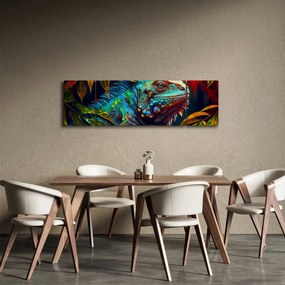 Obraz - Kolorowa iguana (170x50 cm)