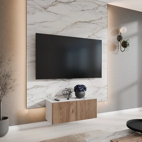 Szafka RTV wisząca VAREN 100 cm do Salonu pod Telewizor - Biały
