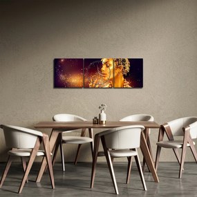Obraz - Złota Królowa (z zegarem) (90x30 cm)