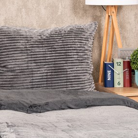 4Home Pościel mikroflanela Stripe szary, 140 x 200 cm, 70 x 90 cm
