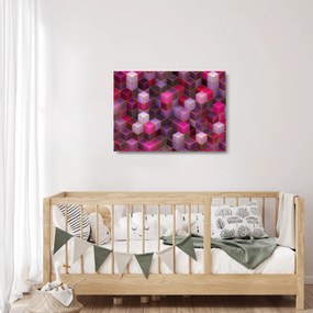 Obraz na szkle fioletowych kostek (70x50 cm)