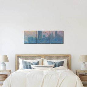 Obraz - Claude Monet, The Houses of Parliament, Sunset, reprodukcje (z zegarem) (90x30 cm)