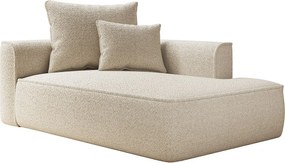 Szezlong prosty z tkaniny szenilowej w kolorze beżowym PINATA