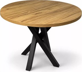 Stół okrągły rozkładany Roxy 100–140 cm – loftowy stół do jadalni z metalowymi nogami