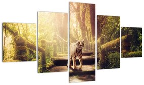 Obraz tygrysa w dżungli (125x70 cm)