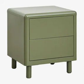Szafka Nocna 45x40 Cm Ze Stali Michigan Intensywny Verde Olive - Sklum