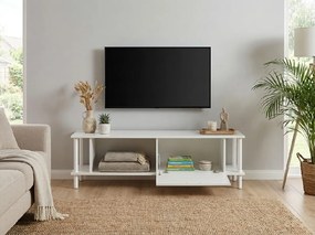 PROMOCJA Stolik RTV PARIS 150 cm, biały II. jakość