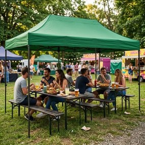 Pawilon ogrodowy 6x3 m zielony FGC9 - namiot eventowy automatyczny, regulowana wysokość