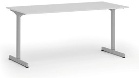 Biurko PRIMO BETA, 160x80 cm, szara podstawa, biały