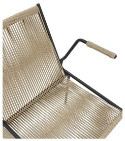 Beżowe metalowe krzesła zestaw z podłokietnikami/sztaplowane 2 szt. Emily – Marckeric