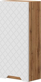 Szafka łazienkowa dąb/biały ze strukturą płytek 20x33x72.6 lotta