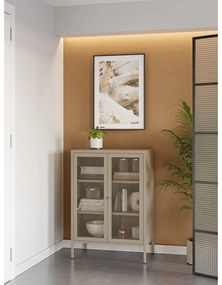 Kremowa metalowa szafka 70x100x40 cm Fayna – Marckeric