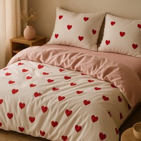 Różowa pościel jednoosobowa z prześcieradłem/3-częściowa 160x220 cm Red Heart – Mila Home