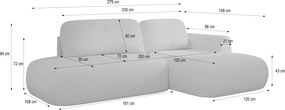 Masseno Narożnik NUVIRA z funkcją spania i pojemnikiem na pościel Narozniki L, Rozkładana sofa - Miodowy, QUELLE 17