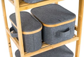 Pojemnik do przechowywania G21 40 x 30 x 15 cm, bambusowy z pokrywką, szary