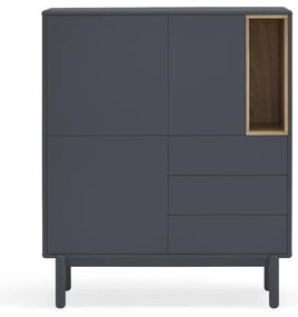 Ciemnoszara wysoka komoda 100x120 cm Corvo – Teulat