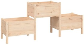 Drewniana potrójna donica ogrodowa - Nilli