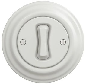 Kliklap - Retro włącznik schodowy z ramką nr 6 biały