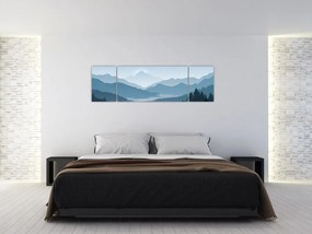 Obraz - Góry oczami grafika (170x50 cm)
